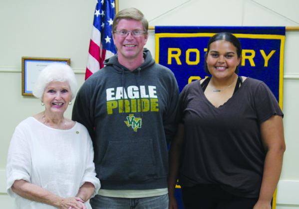 Bosque County Rotary Club President An Thompson introduced Valley Mills ISD Assistant Superintendent Josh Jones and Valley Mills High School Junior Alexis Scott to the club’s regular meeting on Thursday, April 11. Scott and Clifton High School junior Ben Edminston (not pictured) will be attending Camp RYLA in Cedar Park, Texas, this summer. Nathan Diebenow | The Clifton Record